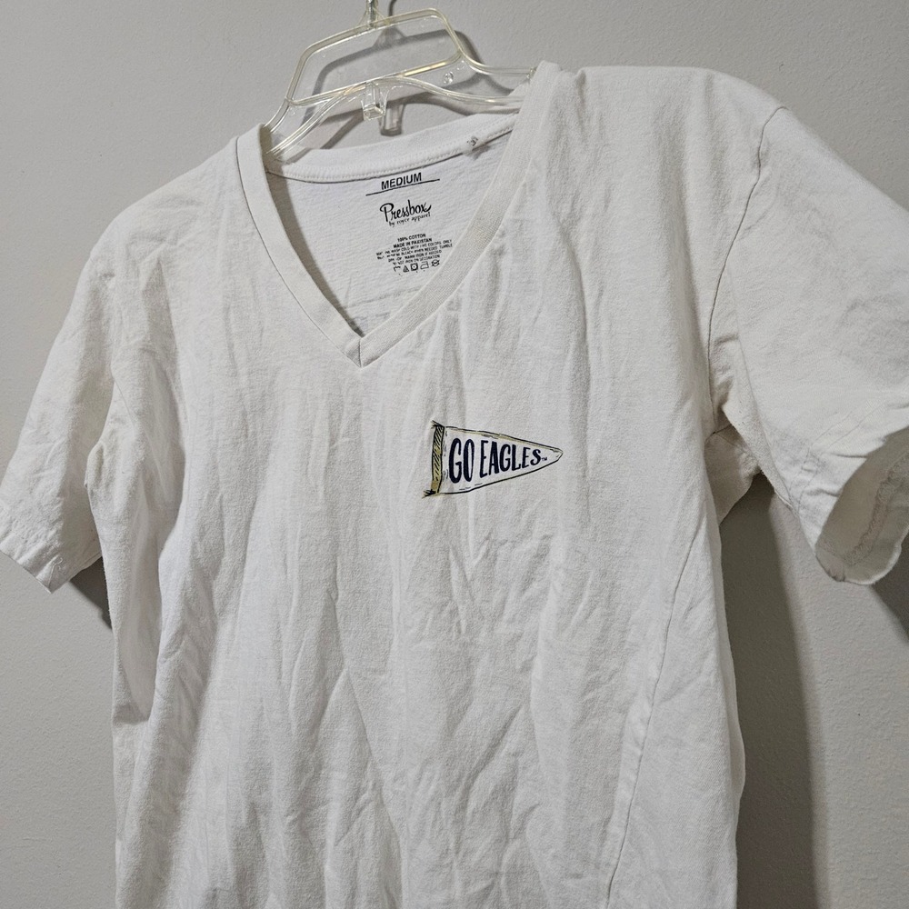 Pressbox Georgia Southern University Eagles V-Neck T-Shirt White Womens Medium - Picture 2 of 5